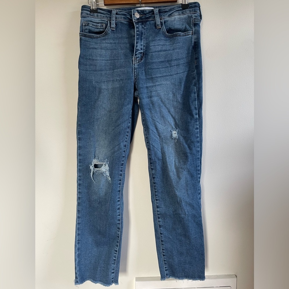 Vervet Jeans, Distressed Straight Leg, Medium Wash , Size 29